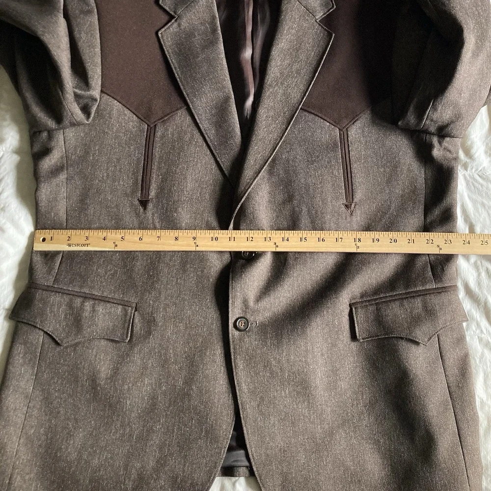 Circle S Boise Western Suit Coat Jacket Chestnut Brown Mens 48R Cowboy Rodeo EUC - Picture 14 of 16